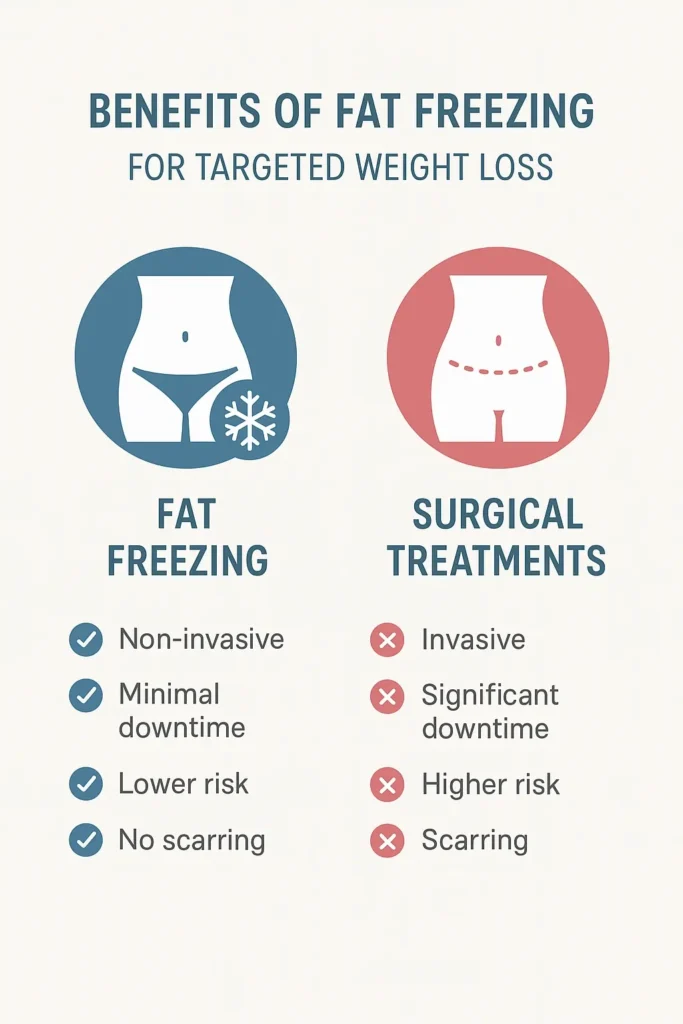 graphic showing the benefits of fat freezing Altrincham