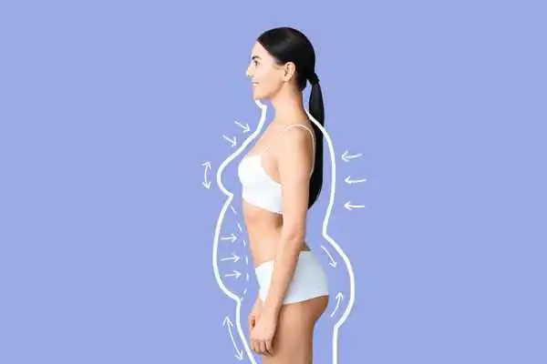 image of woman experiencing fat reduction treatment Altrincham