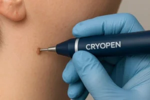 Person receiving skin tag removal Altrincham